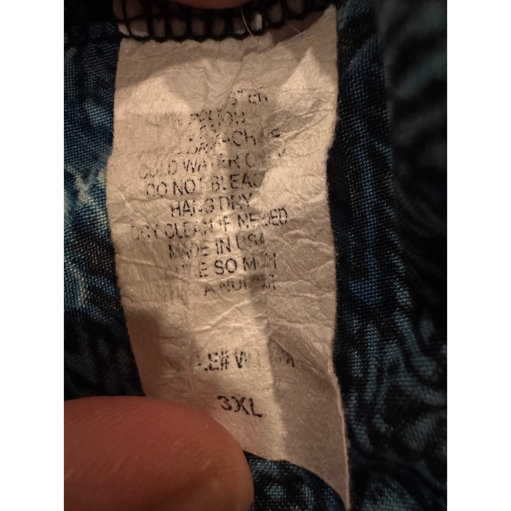 Made By Johnny Womens XXXL Teal Chevron Tribal Twist Front Tunic Top Y2K USA - Picture 7 of 9